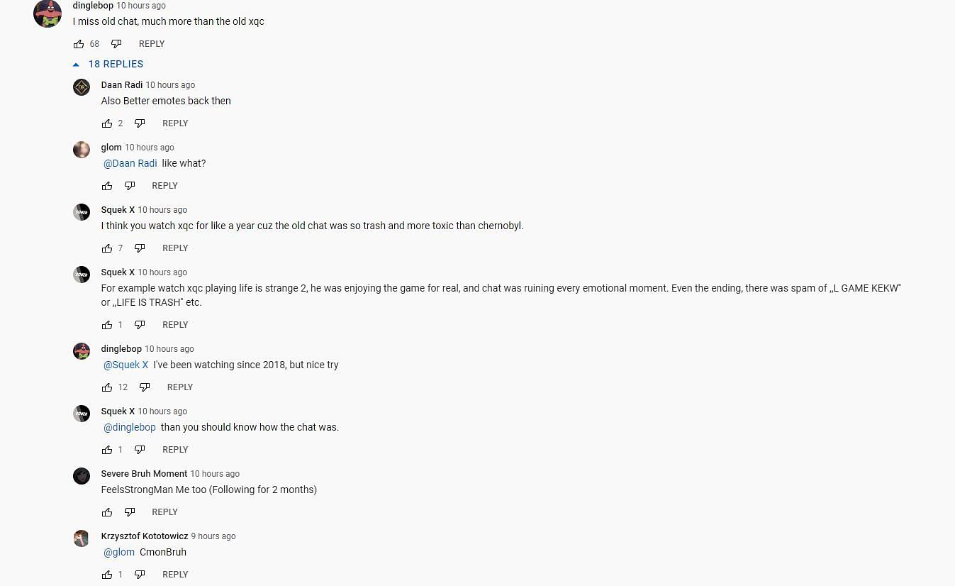 Some viewers just miss the old chat, but that sparked a whole different debate (Image via Pepega Warlord/YouTube)